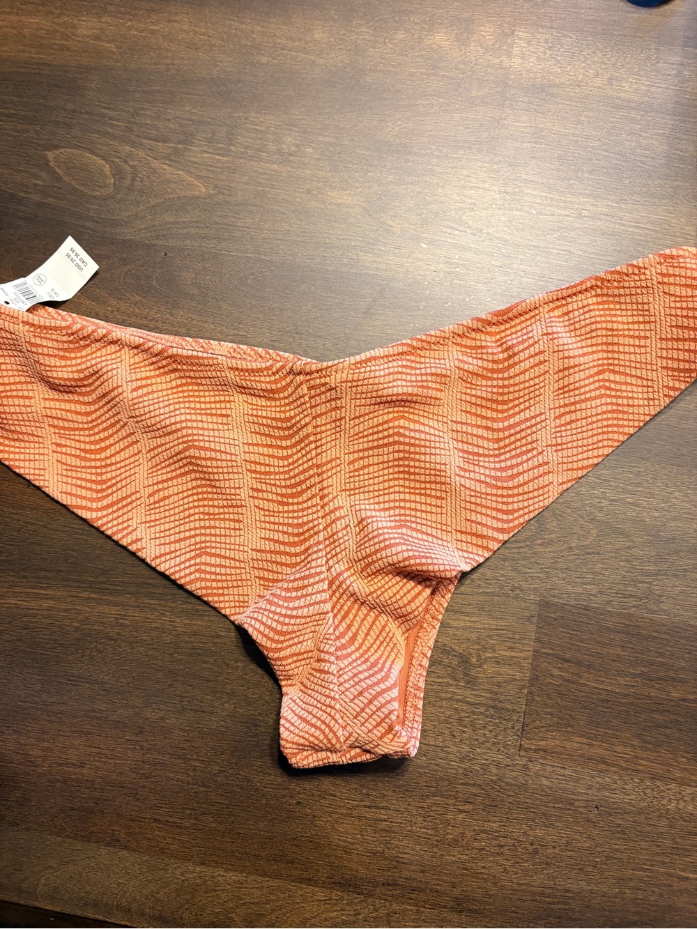 aerie Orange Patterned Low-Rise Bikini Bottoms